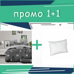 Промо - Двоен спален комплект Gray Forest микросатен + възглавница