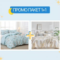 1+1 единичен спален комплект микросатен Тея с цветя и Елизиум