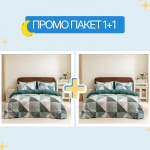 1+1 единичен спален комплект микросатен Витория зелено