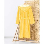 Халат за баня от памук трига Chloe Yellow