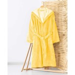 Халат за баня от памук трига Chloe Yellow
