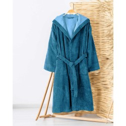 Халат за баня от памук трига Chloe Aqua