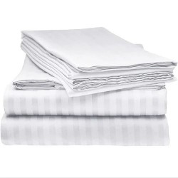Чаршаф от 100% Памучен Сатен Hotel Collection 260/280 Stripes White