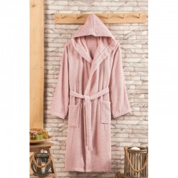 Памучен халат с качулка XXXL Pink