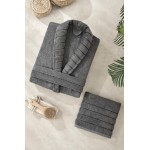 Подаръчен комплект халат с шал яка и кърпа Anthracite Подаръчен комплект халат с шал яка и кърпа Anthracite