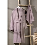 Подаръчен комплект халат с шал яка и кърпа Rose Ash