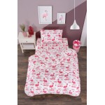 Двоен комплект спално бельо от мек памук Pink Flamingo