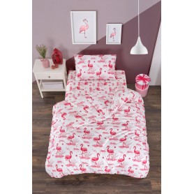 Двоен комплект спално бельо от мек памук Pink Flamingo