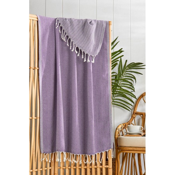 Памучна кърпа тип пещемал за сауна, спа и уелнес 90/170 Lavender Памучна кърпа тип пещемал за сауна, спа и уелнес 90/170 Lavender