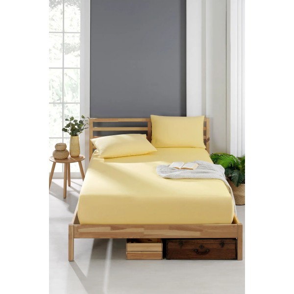 Памучен спален комплект от две части 160/200 Yellow