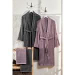 Подаръчен комплект от 2 халата и 2 кърпи Amelia Ash and Anthracite