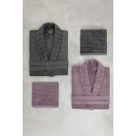 Подаръчен комплект от 2 халата и 2 кърпи Amelia Ash and Anthracite