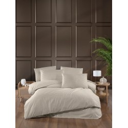 Луксозен комплект спално бельо от 100% памучен сатен Beige