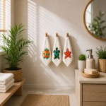 3 бр. Хавлиени кърпи с бродерия - 30х50 см.
