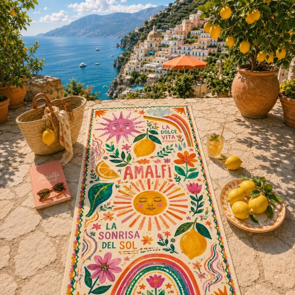 Плажна кърпа от памук Amalfi – стилен летен дизайн. Плажна кърпа от памук Amalfi – стилен летен дизайн.