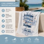 Памучна плажна кърпа Sea Living – морски стил.
