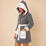 Пухкав халат с коте от плюш - L/XL