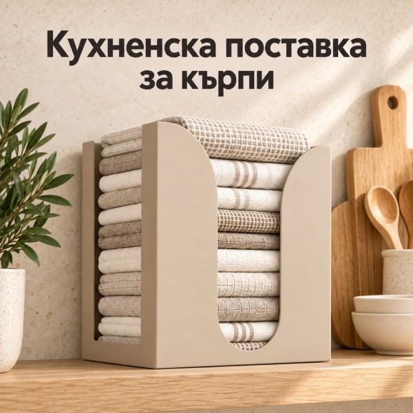 Практична поставка за кърпи - бежов цвят