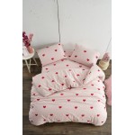 Двоен комплект спално бельо от 100% Фин Памук Hearts Pink
