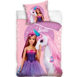 3D комплект спално бельо от луксозен сатениран памук Barbie Pony