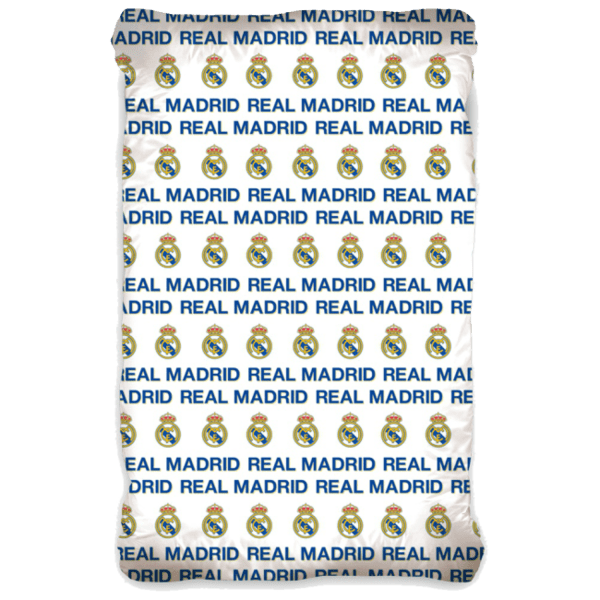 Бял долен чаршаф с ластик от ранфорс Real Madrid