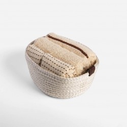 Комплект от три броя памучни кърпи в кошница Beige