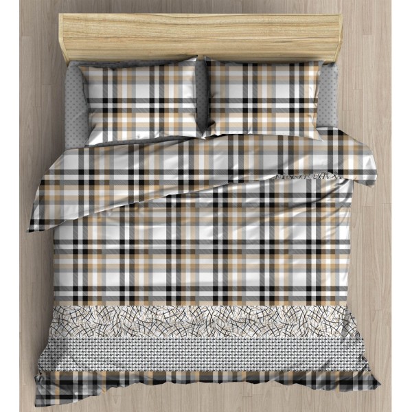 Единичен комплект спално бельо - памучно хасе Adam