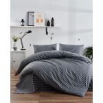 Комплект спално бельо от фин памук Anthracite Stripe