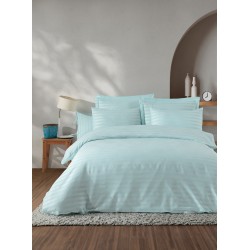 Единичен комплект спално бельо от 100% Фин Памук Mint Striped Set