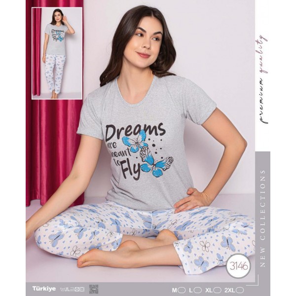 Демисезонна дамска пижама XL Butterflies Демисезонна дамска пижама XL Butterflies
