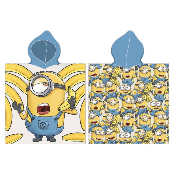 Детско пончо за плаж и СПА Minions Action Детско пончо за плаж и СПА Minions Action