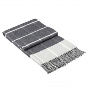 Изтънчено карирано одеяло с ресни 140/200 Light Grey