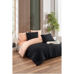 Единичен комплект спално бельо Black&Peach 100% Памук Ранфорс