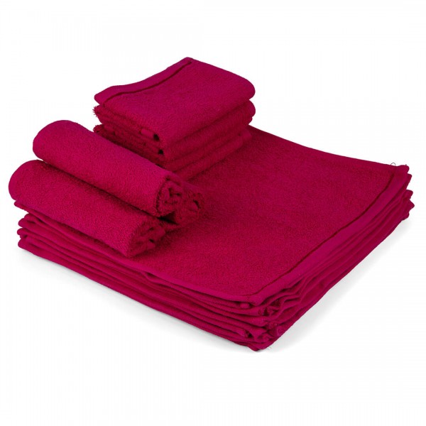 Икономичен сет от десет хавлиени кърпи 380гр./кв.м. Fuchsia 30/30