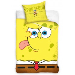 Сатениран детски комплект спално бельо с 3D принт Sponge Bob