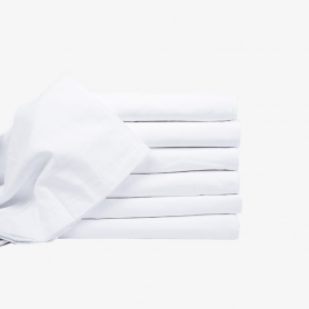 ПРОМО сет от 6 бр. долни плоски чаршафи от микрофибър - Premium White