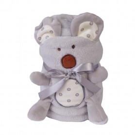 3D одеяло с играчка 2 в 1 - 100% Плюш - Grey Koala