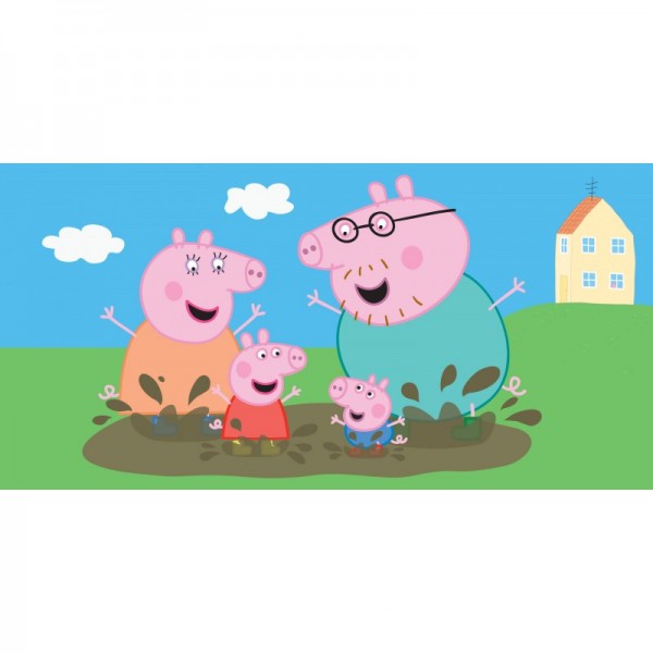 Памучна плажна кърпа Peppa Pig and Family Памучна плажна кърпа Peppa Pig and Family