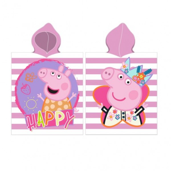Памучно плажно пончо Happy Peppa Pig