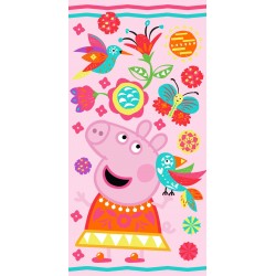 Хавлиена плажна кърпа от памук 70/140 - Peppa Pig Pink
