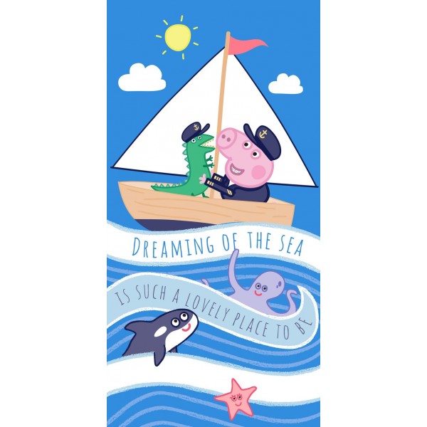 Хавлиена плажна кърпа от памук 70/140 - Peppa Pig Captain Хавлиена плажна кърпа от памук 70/140 - Peppa Pig Captain