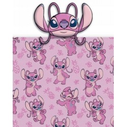Розово одеяло Stitch с плюшена възглавница