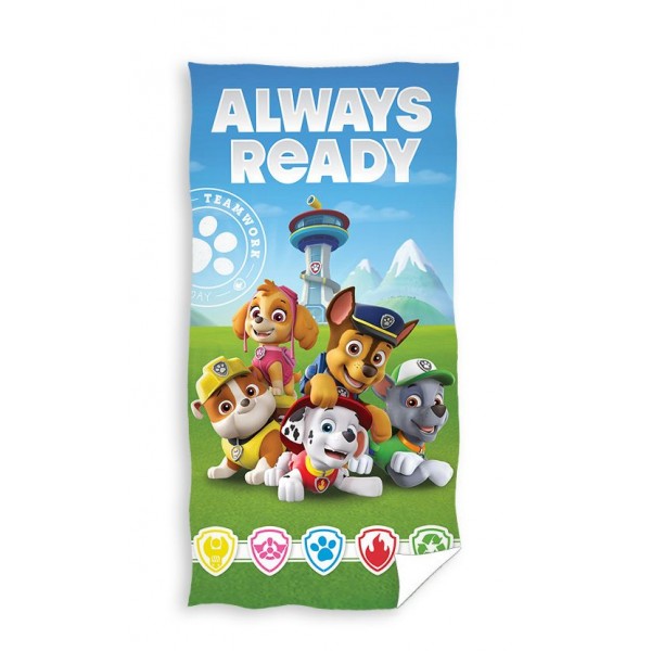 Атрактивна кърпа за плаж 3D - 100% Памук - Paw Patrol Ready To Go