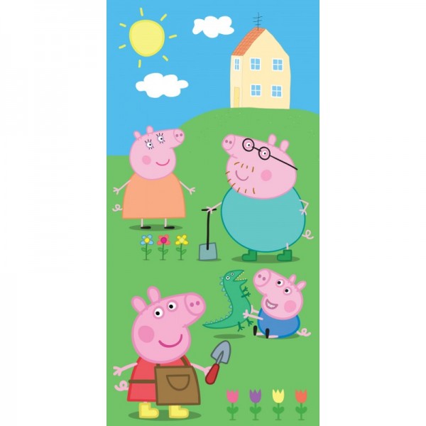 Плажна памучна кърпа 70/140 - Peppa Pig Family Плажна памучна кърпа 70/140 - Peppa Pig Family