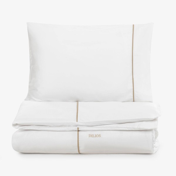 Единично спално бельо Premium Style бежово – памучен сатен