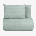 Deco Bohemia Natural – зелен памучен спален комплект за двойно легло, 3 части