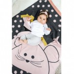 Луксозно одеяло за бебе - 100% Органичен Памук - Stars White Pink