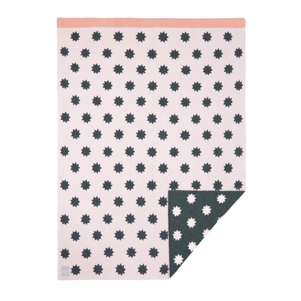 Луксозно одеяло за бебе - 100% Органичен Памук - Stars White Pink