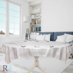Изискана покривка със салфетки от лен и дантела Rustic 160/220 Gray Изискана покривка със салфетки от лен и дантела Rustic 160/220 Gray