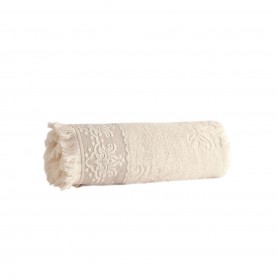 Малка кърпа за баня с дантела и ресни 30/50 - 100% Натурален Памук - Eko Ivory